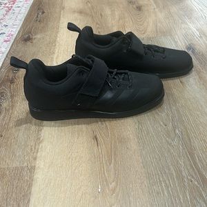 Black Adidas, weightlifting shoes